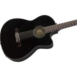 Guitare Acoustique-Électrique Fender CN-140SCE Thinline Concert à Cordes Nylon avec Étui, Noire – Image 4