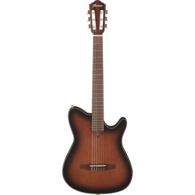 Ibanez Guitare Acoustique-Électrique Thinline à Cordes Nylon – Brown Sunburst